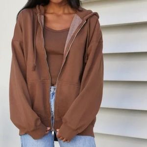 Brandy Melville christy brown zip up